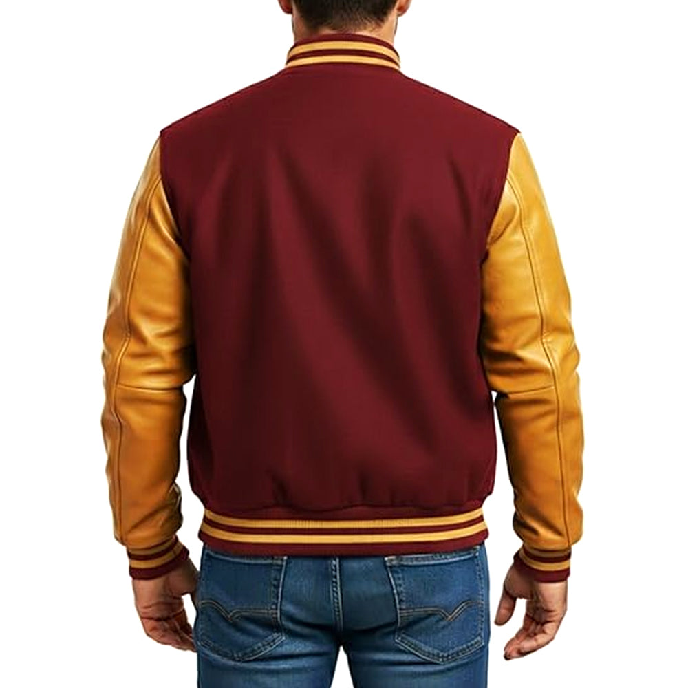 Classic College-Style Varsity Jacket for Men