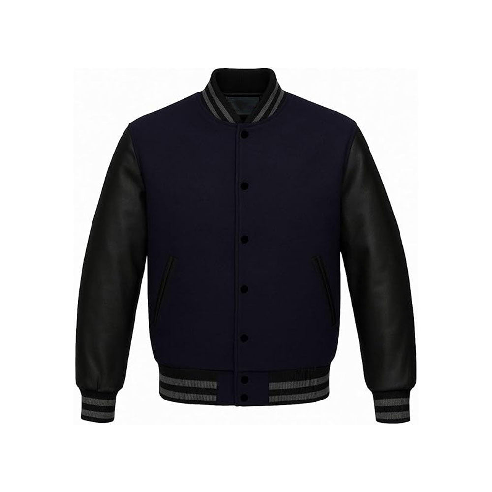 Authentic Letterman Jacket with Contrast Leather Sleeves