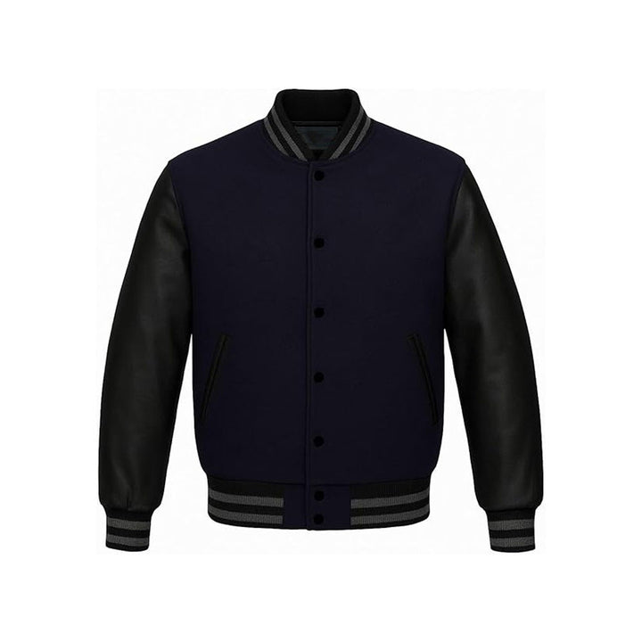 Authentic Letterman Jacket with Contrast Leather Sleeves