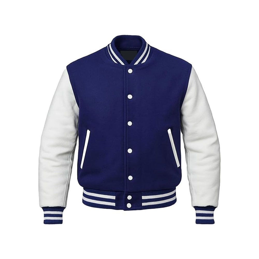 Modern Varsity Bomber with Genuine Leather Arms