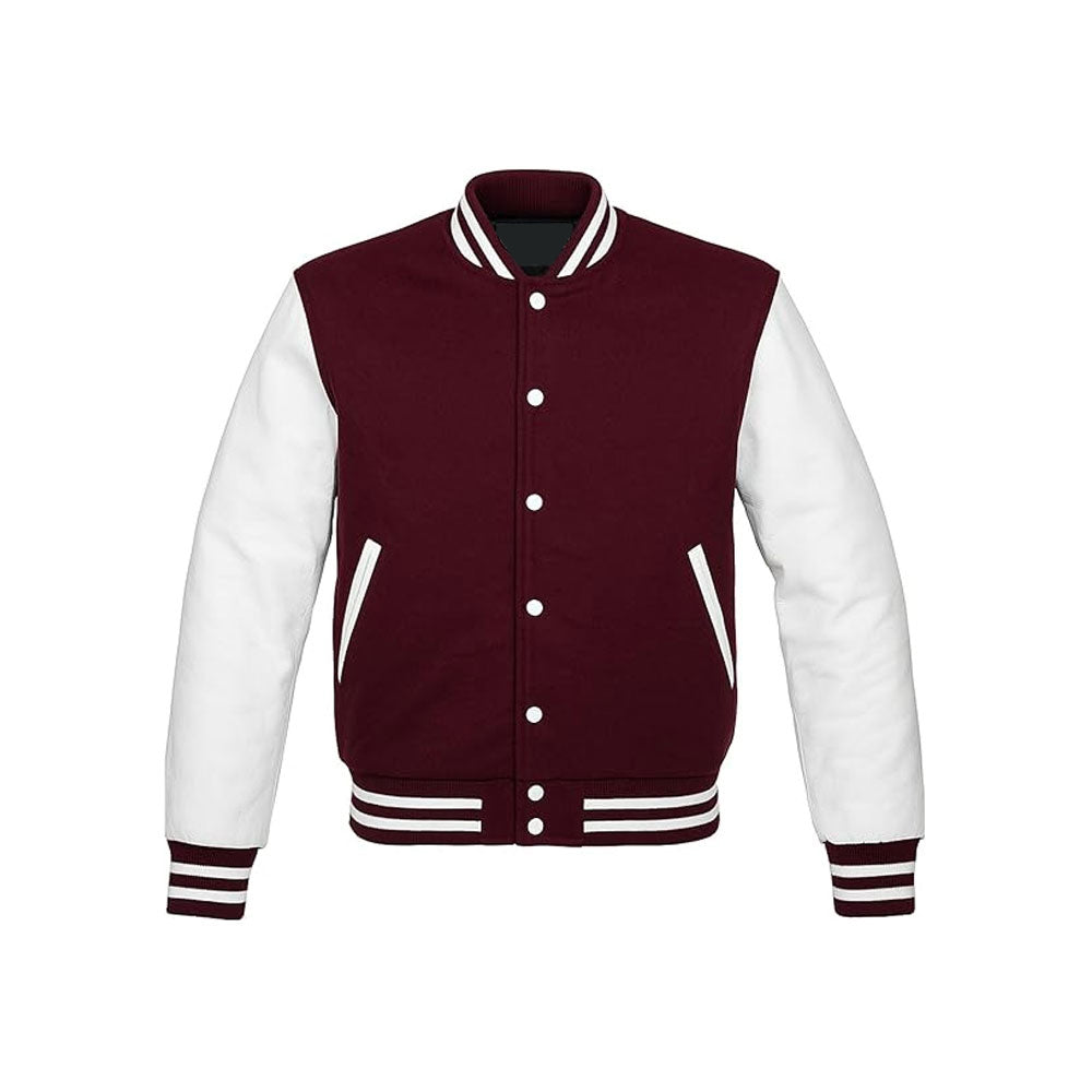 Pro-Team Style Varsity Jacket with Premium Leather Sleeves