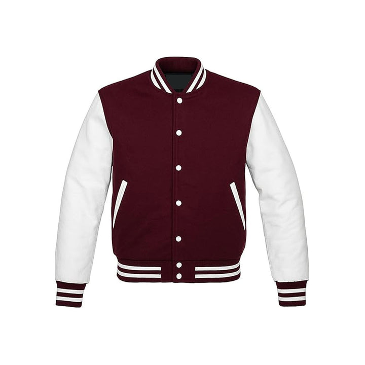 Pro-Team Style Varsity Jacket with Premium Leather Sleeves