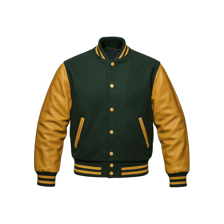 High-Quality Letterman Coat with Full Leather Sleeves