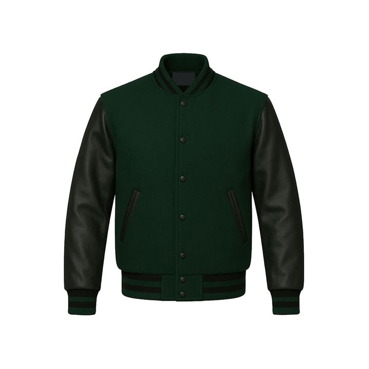 Urban Varsity Jacket Featuring Soft-Touch Leather Sleeves