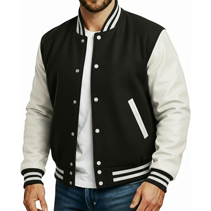 Luxury Men’s Two-Tone Varsity Jacket