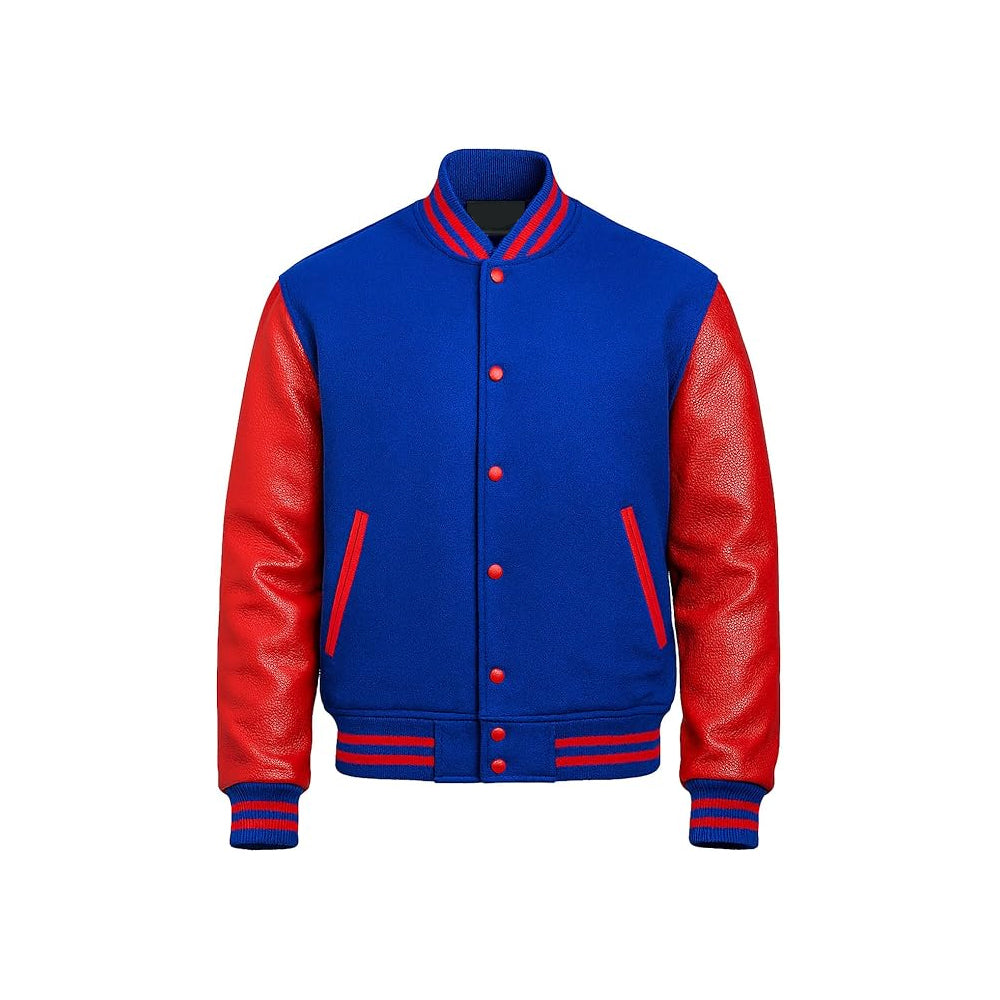 Classic Varsity Jacket with Premium Leather Sleeves