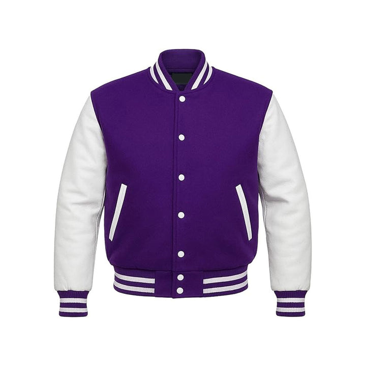 Classic American Varsity Jacket with Genuine Leather Arms