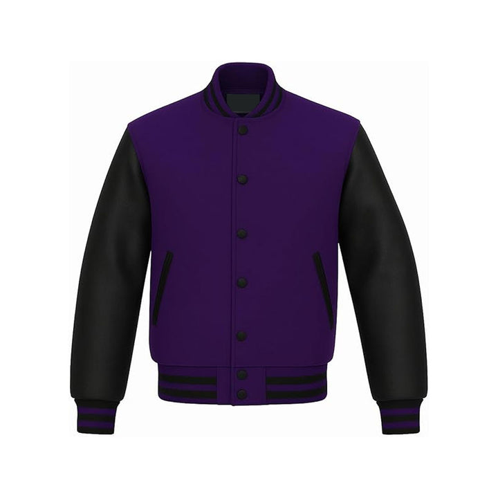 Heavyweight Wool Varsity Jacket with Polished Leather Arms