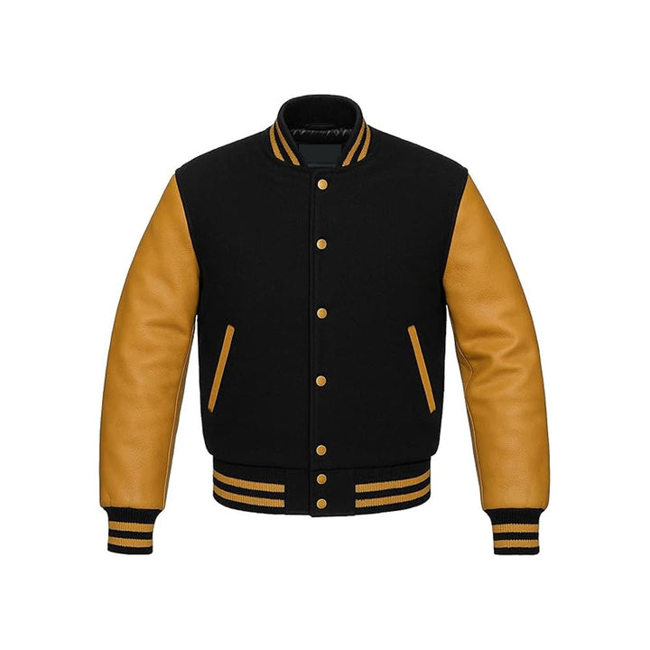 Elegant Wool & Leather Varsity Jacket for Everyday Wear