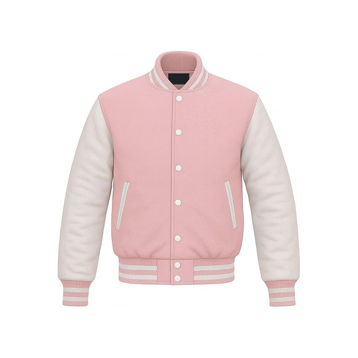 Premium Tailored Varsity Jacket with Luxe Leather Sleeves