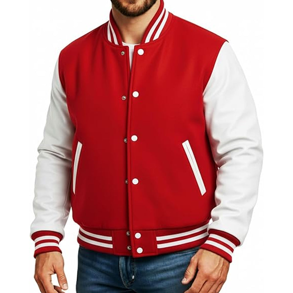Elite Wool & Leather Letterman Jacket for Men