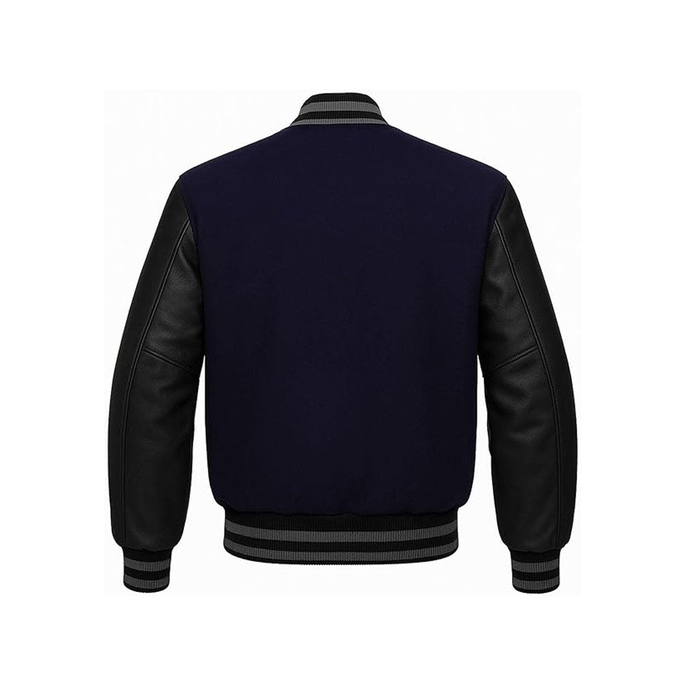 Authentic Letterman Jacket with Contrast Leather Sleeves
