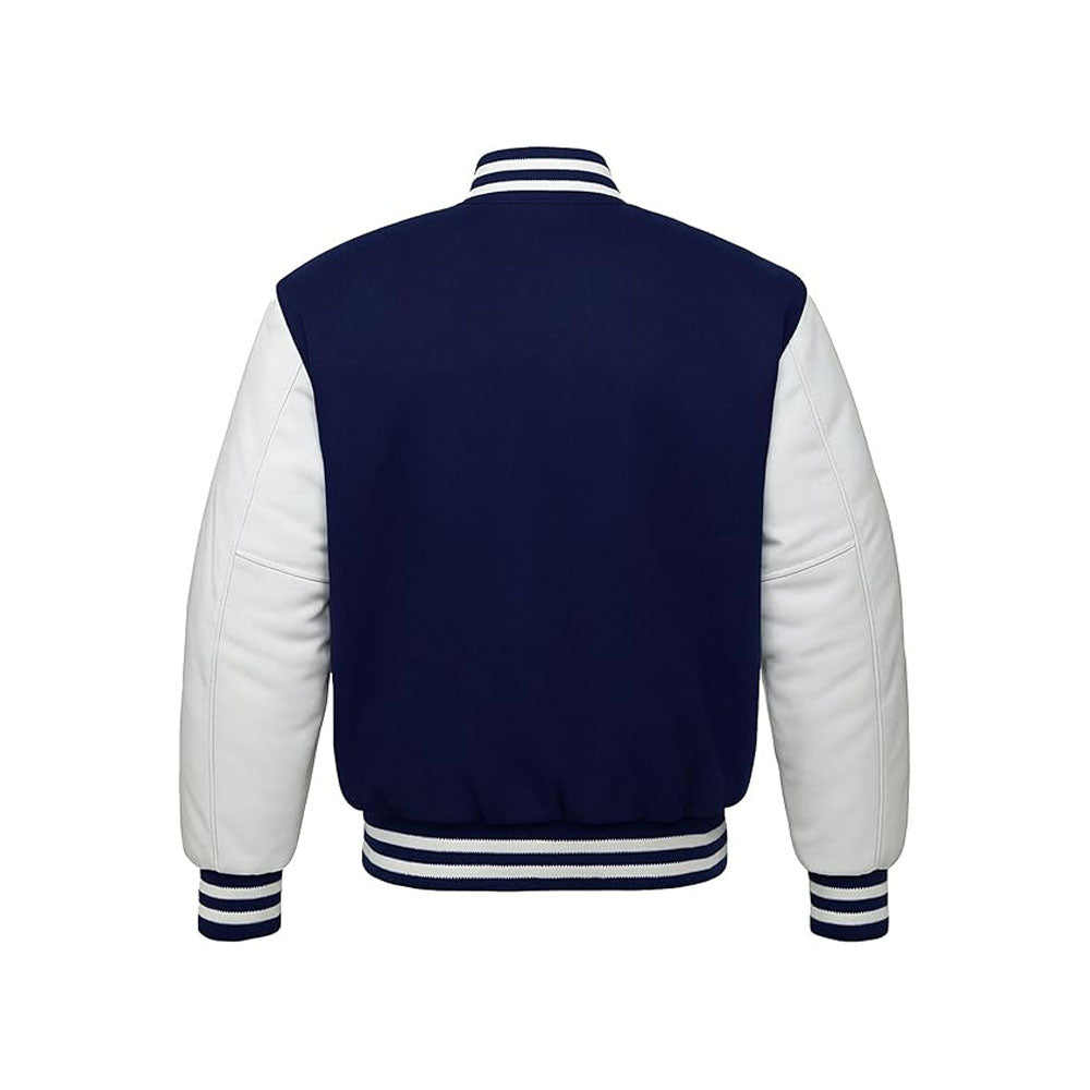 Modern Varsity Bomber with Genuine Leather Arms