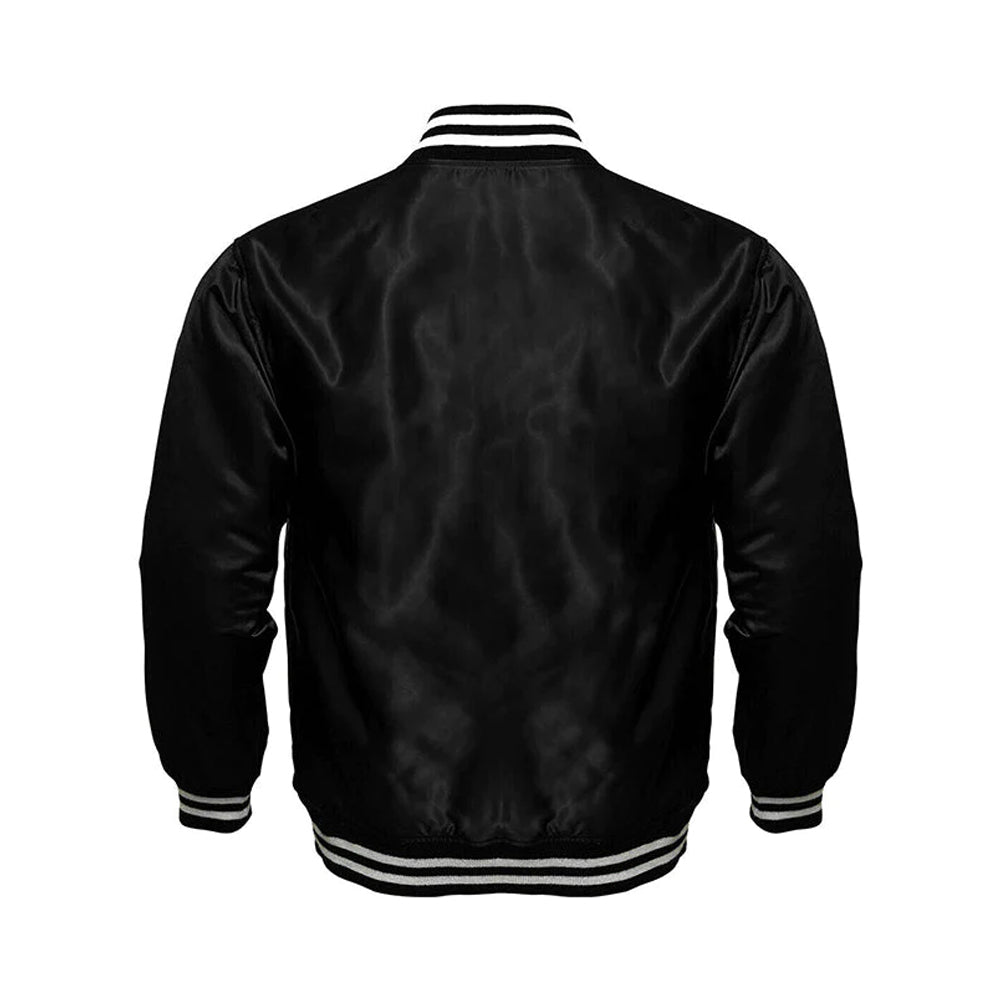 Miami Dolphins Starter Locker Room Satin Varsity Full-Snap Jacket – Black