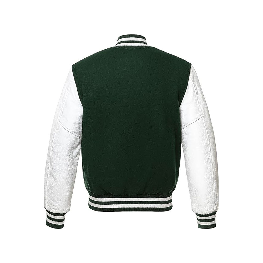 Customizable College Jacket with Real Leather Arms