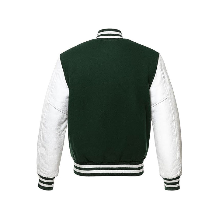Customizable College Jacket with Real Leather Arms