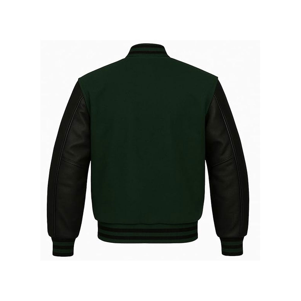 Urban Varsity Jacket Featuring Soft-Touch Leather Sleeves