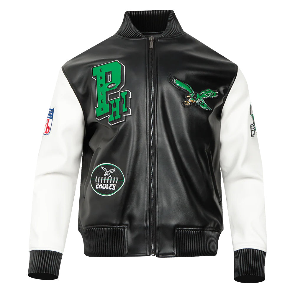 NFL PHILADELPHIA EAGLES BEST OF MEN'S LEATHER VARSITY JACKET
