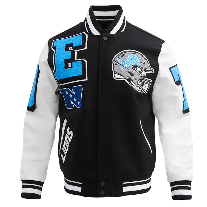 NFL DETROIT LIONS MASHUP MEN'S RIB WOOL VARSITY JACKET