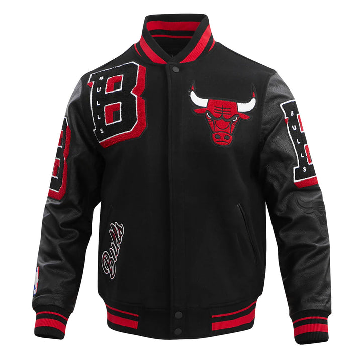 NBA CHICAGO BULLS MASHUP MEN'S RIB WOOL VARSITY JACKET