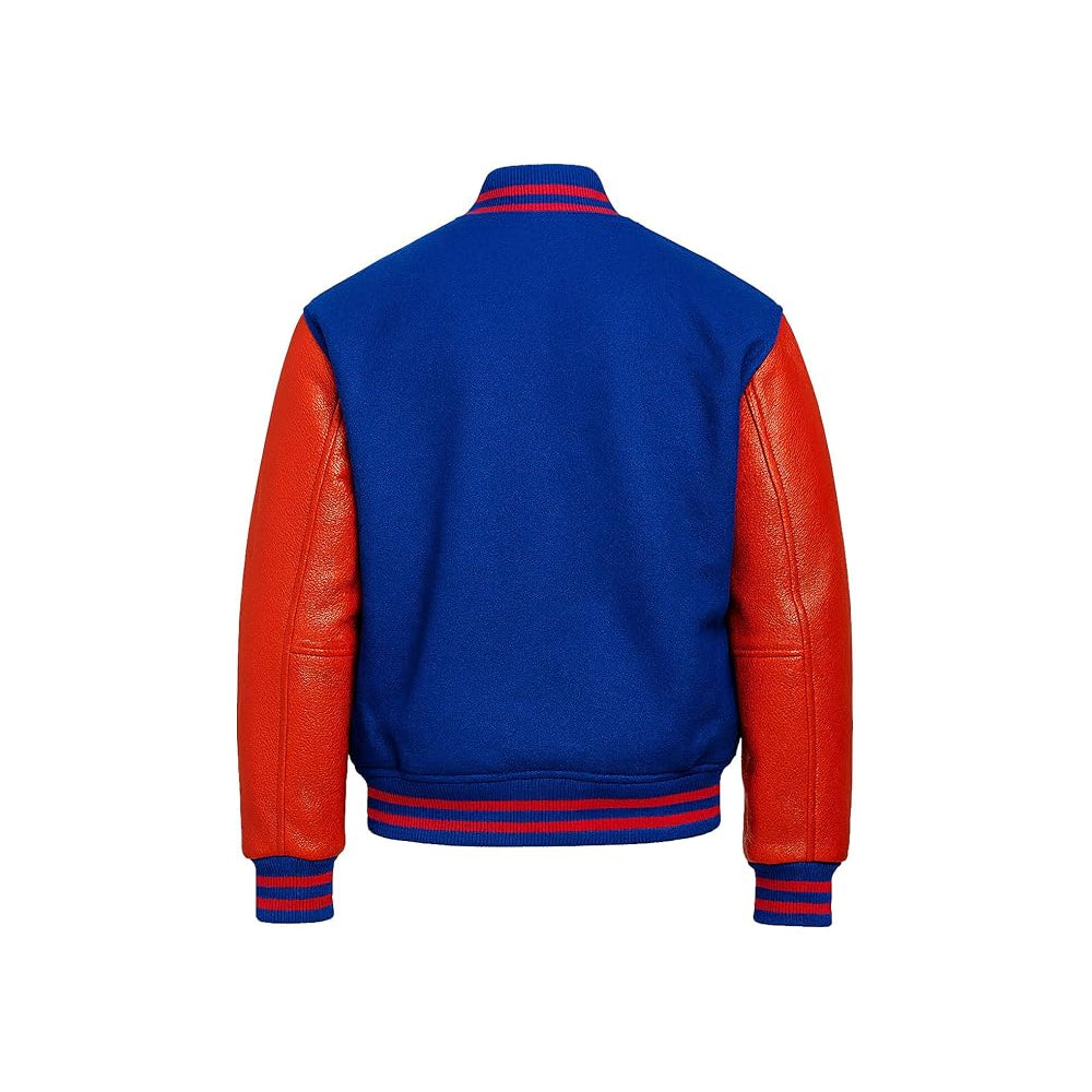 Classic Varsity Jacket with Premium Leather Sleeves