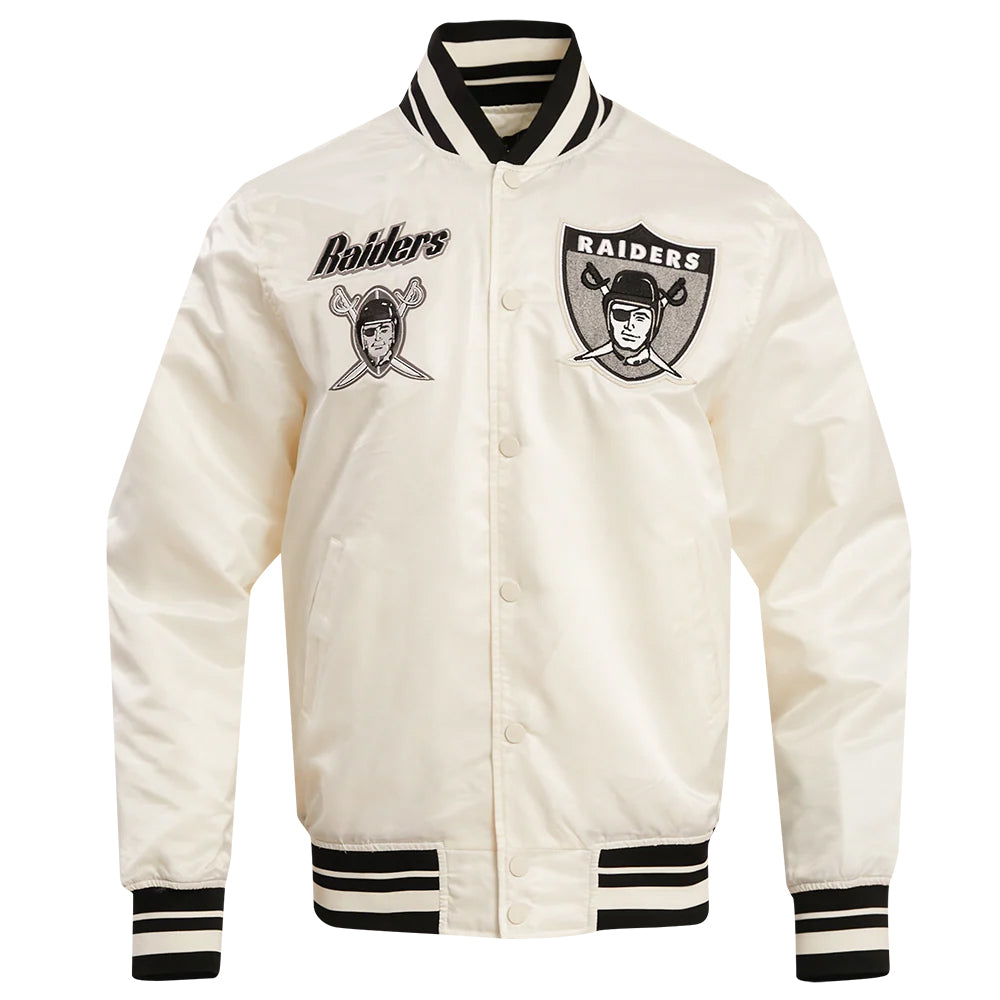 NFL LAS VEGAS RAIDERS RETRO CLASSIC MEN'S RIB SATIN JACKET