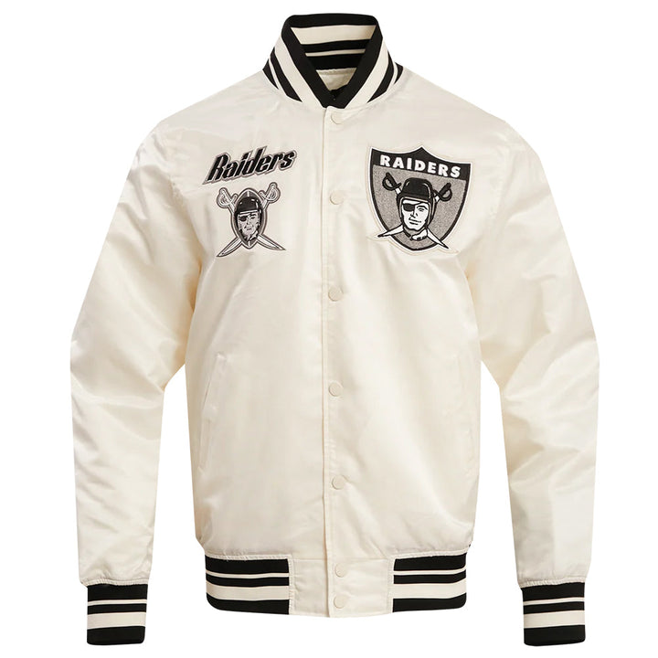 NFL LAS VEGAS RAIDERS RETRO CLASSIC MEN'S RIB SATIN JACKET