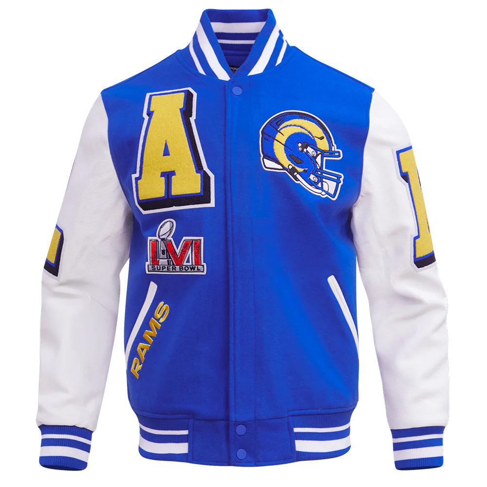 NFL LOS ANGELES RAMS MASHUP MEN'S RIB WOOL VARSITY JACKET