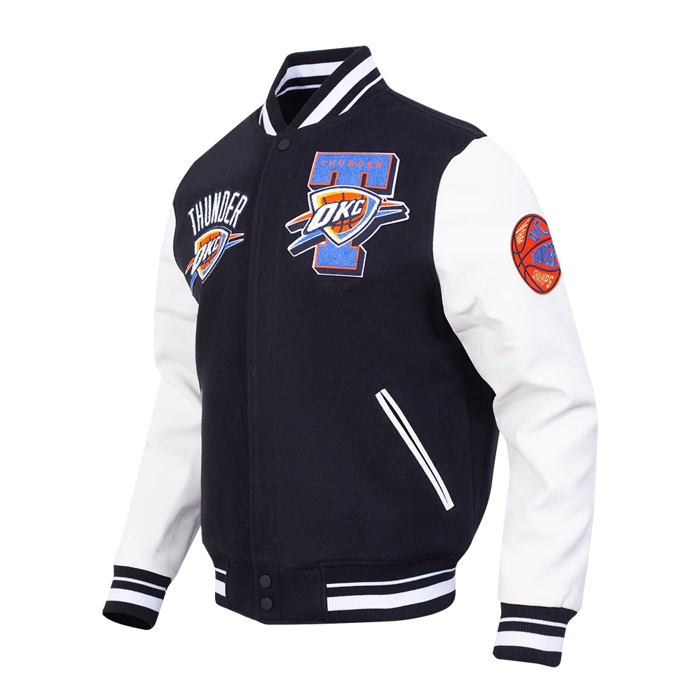 OKLAHOMA CITY THUNDER NBA FINALS 2025 MEN'S RIB WOOL VARSITY JACKET