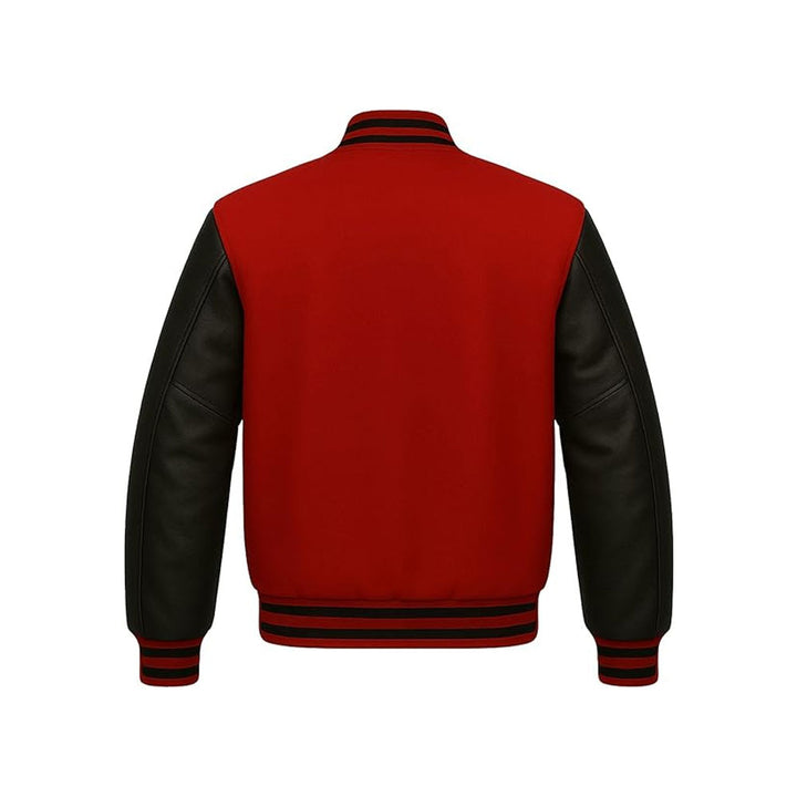 Stylish Collegiate Jacket with Smooth Leather Sleeves