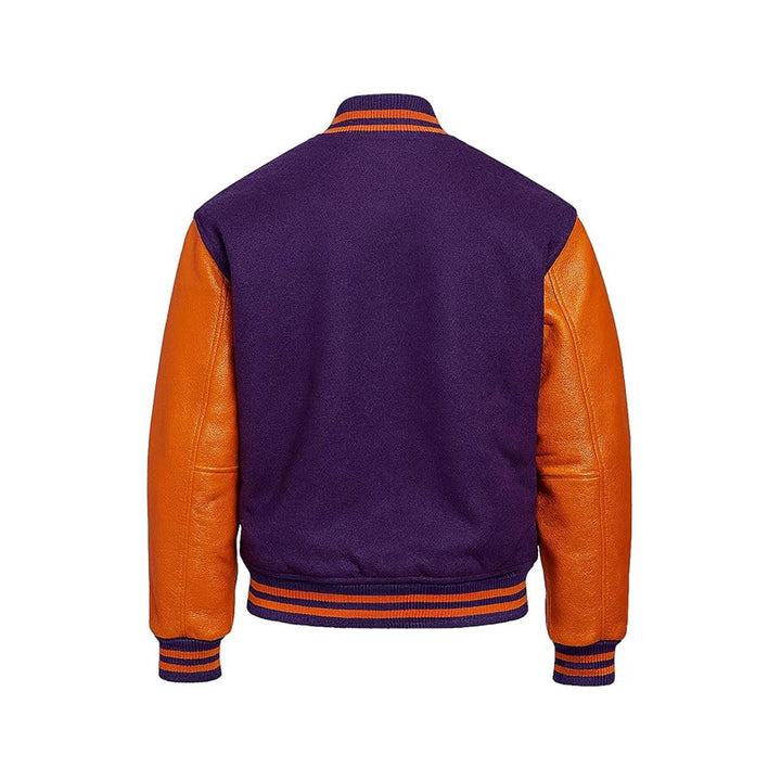 Fashion Varsity Jacket Featuring High-Grade Leather Sleeves