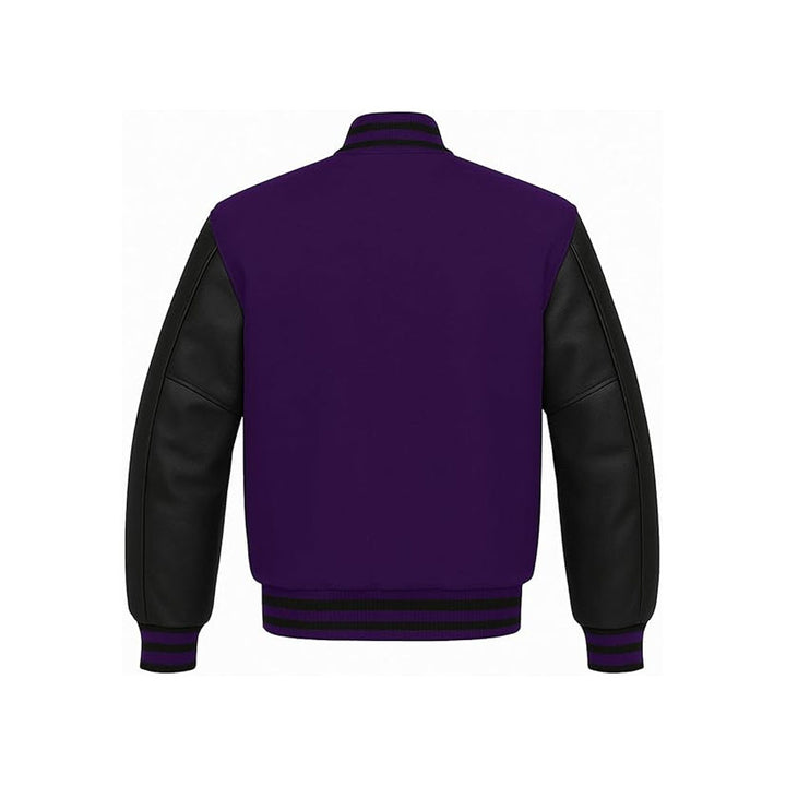 Heavyweight Wool Varsity Jacket with Polished Leather Arms