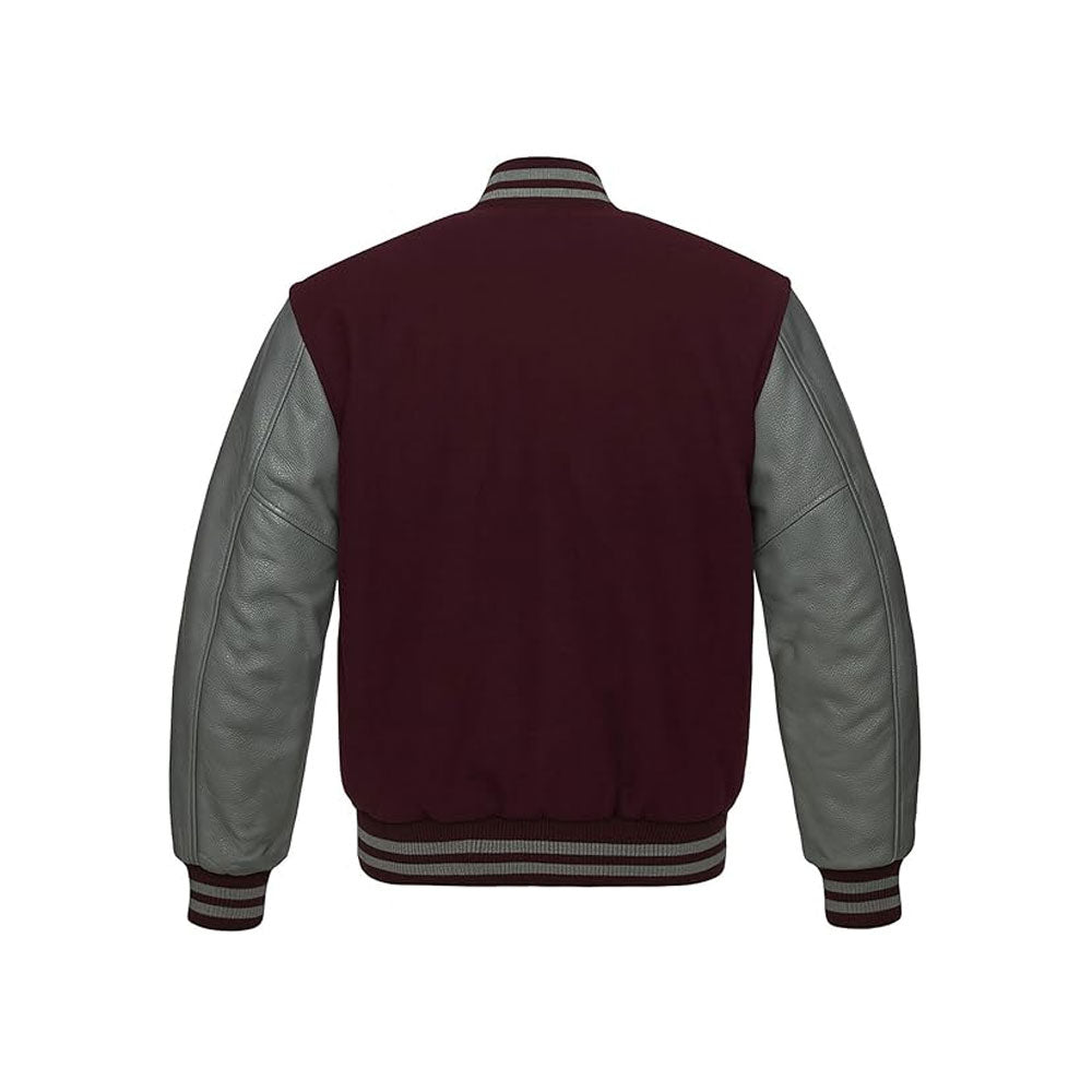 Timeless Letterman Jacket with Dual-Texture Leather Sleeves