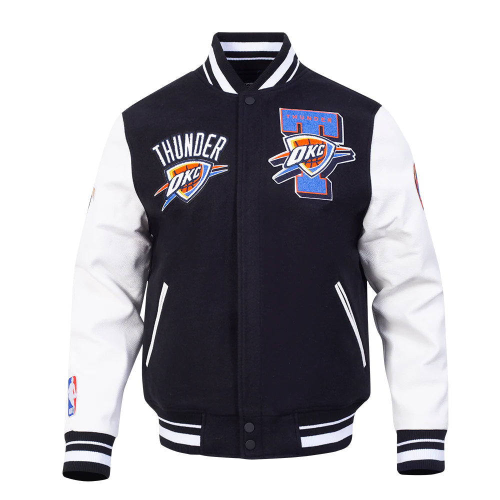 OKLAHOMA CITY THUNDER NBA FINALS 2025 MEN'S RIB WOOL VARSITY JACKET