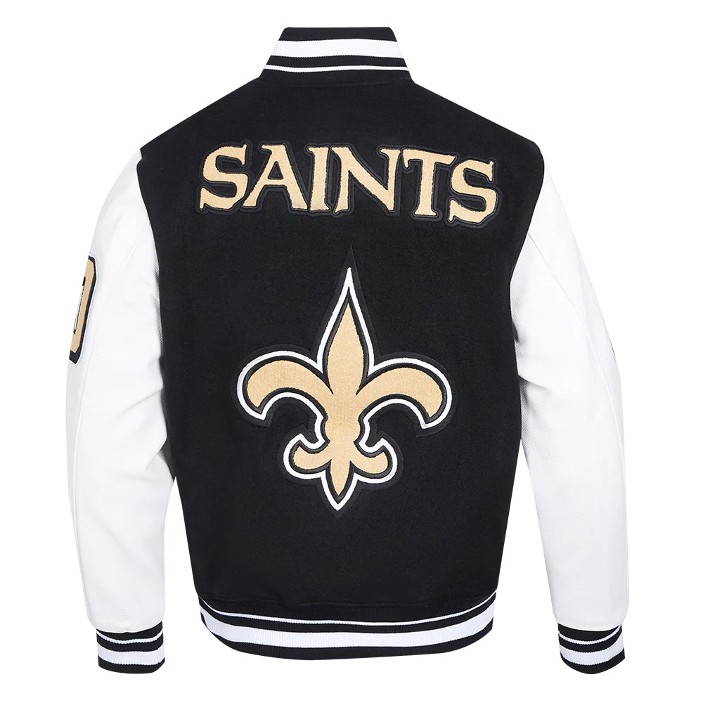 NFL NEW ORLEANS SAINTS MASHUP MEN'S RIB WOOL VARSITY JACKET