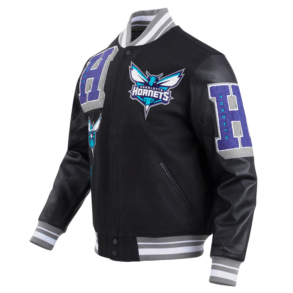 NBA CHARLOTTE HORNETS MASHUP MEN'S RIB WOOL VARSITY JACKET