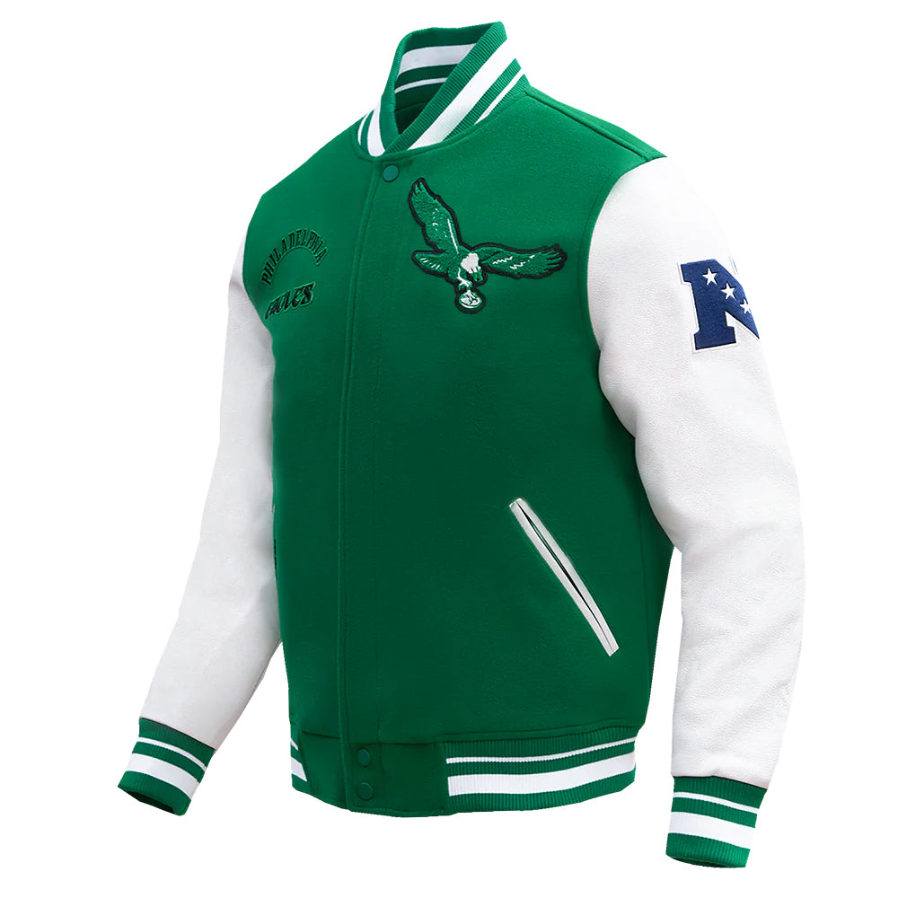 NFL PHILADELPHIA EAGLES RETRO CLASSIC MEN'S RIB WOOL VARSITY JACKET