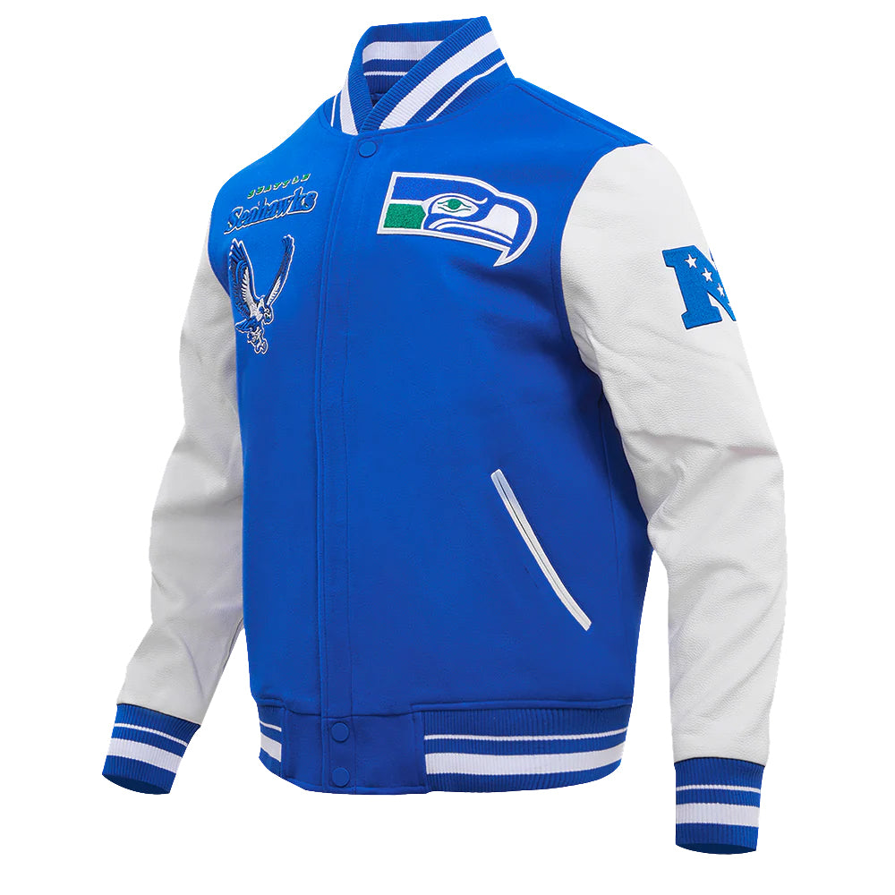 NFL SEATTLE SEAHAWKS RETRO CLASSIC MEN'S RIB WOOL VARSITY JACKET