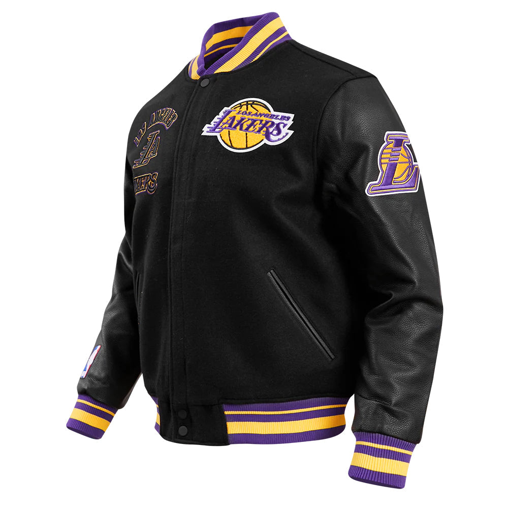 NBA LOS ANGELES LAKERS RETRO CLASSIC MEN'S RIB WOOL VARSITY JACKET