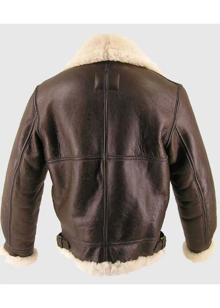 Thomas SF Shearling Sheepskin Brown Leather Jacket