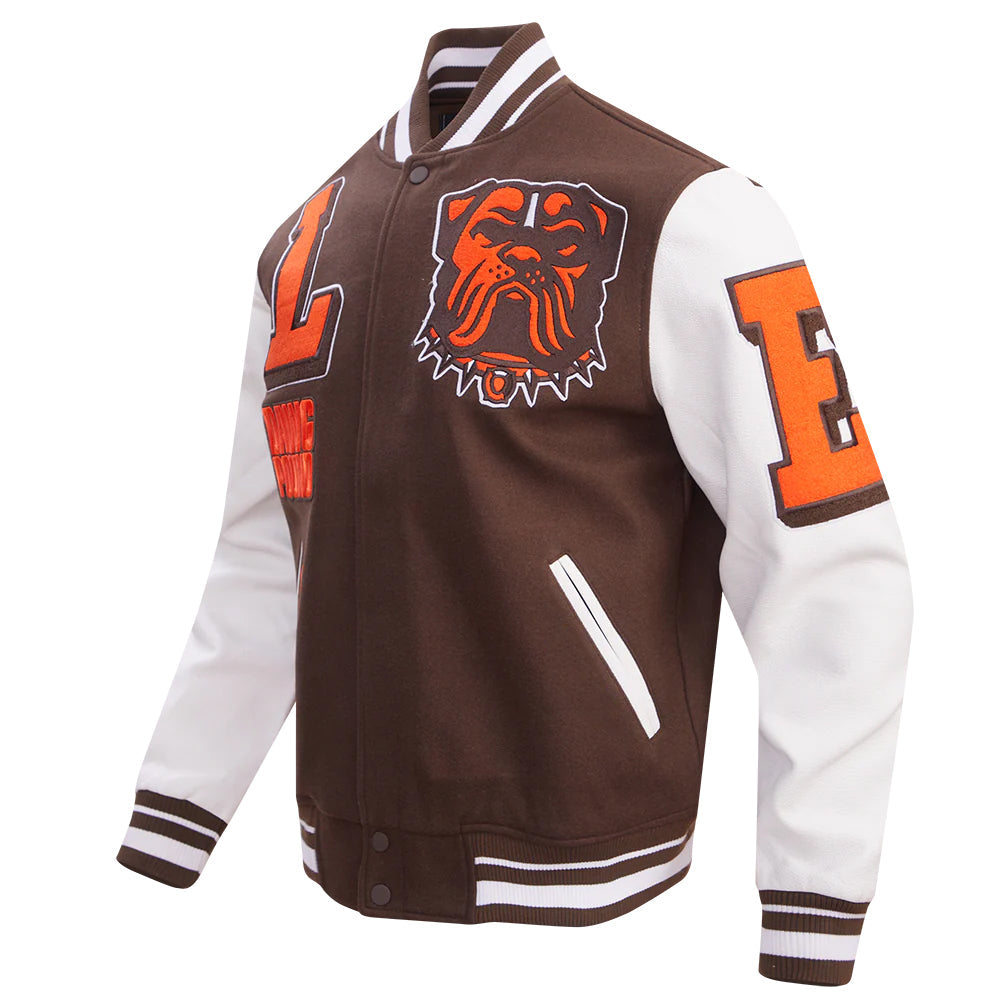NFL CLEVELAND BROWNS MASHUP MEN'S RIB WOOL VARSITY JACKET