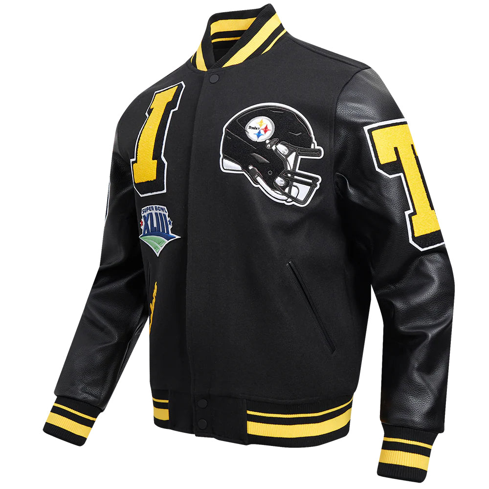 NFL PITTSBURGH STEELERS MASHUP MEN'S RIB WOOL VARSITY JACKET