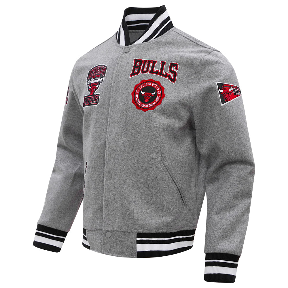 NBA CHICAGO BULLS CREST EMBLEM MEN'S RIB WOOL VARSITY JACKET