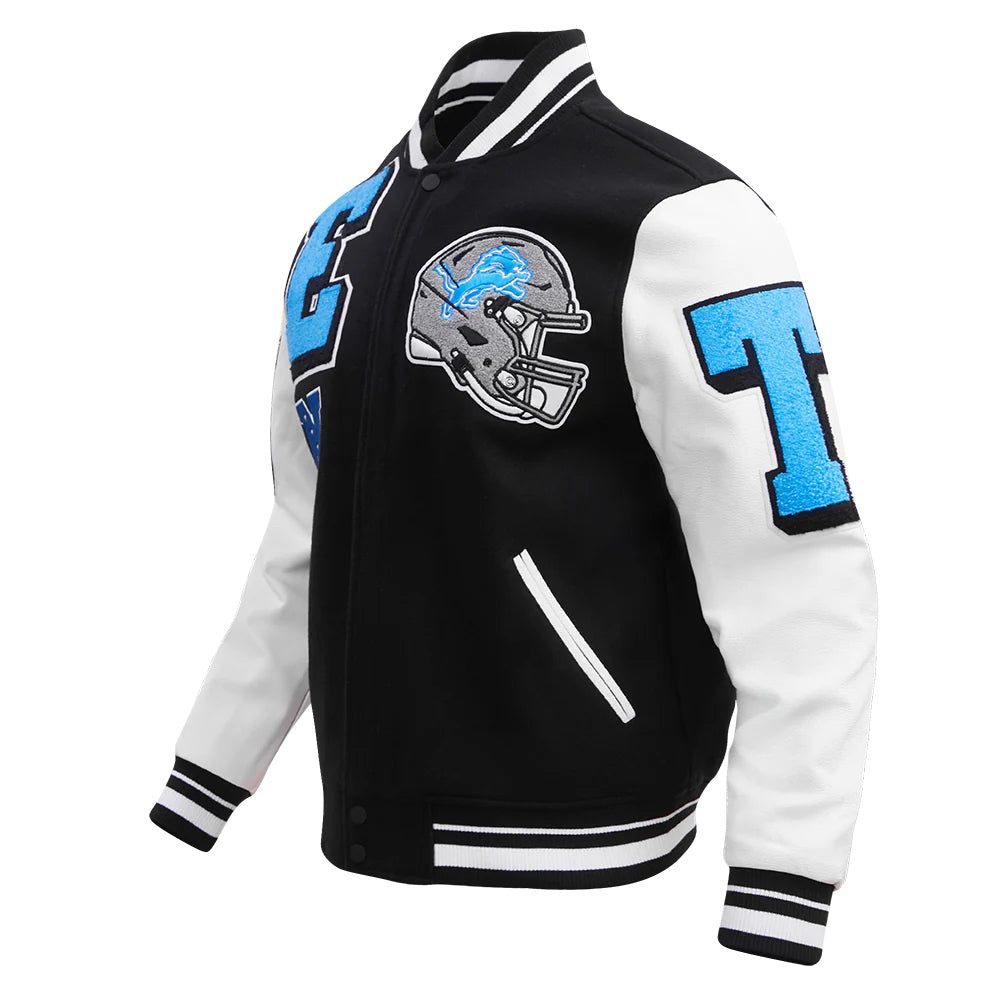 NFL DETROIT LIONS MASHUP MEN'S RIB WOOL VARSITY JACKET