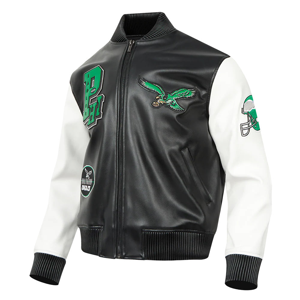 NFL PHILADELPHIA EAGLES BEST OF MEN'S LEATHER VARSITY JACKET