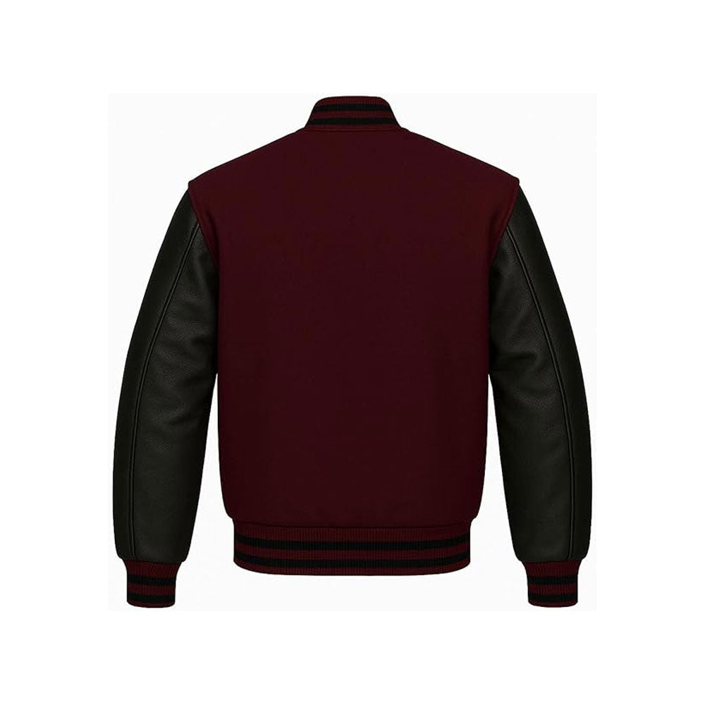 Authentic Sports-Inspired Varsity Jacket with Leather Arms