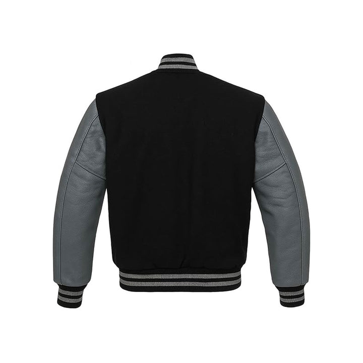 Retro Varsity Bomber with Vintage-Style Leather Sleeves