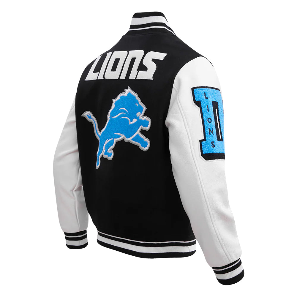 NFL DETROIT LIONS MASHUP MEN'S RIB WOOL VARSITY JACKET