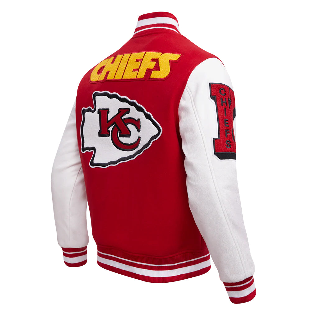 NFL KANSAS CITY CHIEFS MASHUP MEN'S RIB WOOL VARSITY JACKET