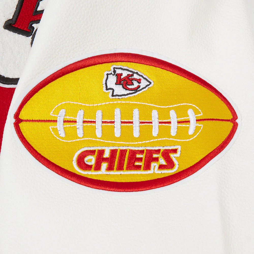 NFL KANSAS CITY CHIEFS OLD ENGLISH MEN'S RIB WOOL VARSITY JACKET